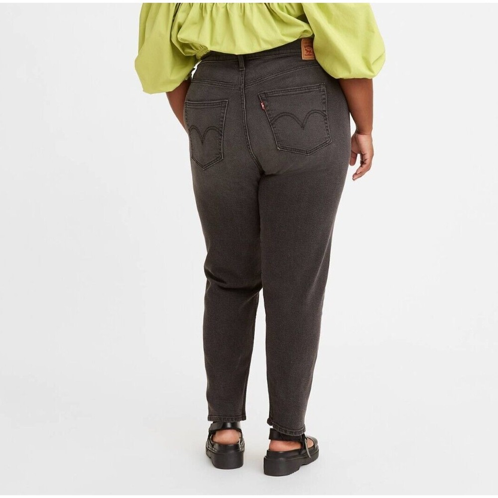 Levi's High Waisted Tapered Mom Black Jeans Say No Go Women's Size 16W NEW - Picture 3 of 7